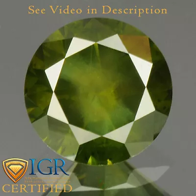 0.50 Cts. CERTIFIED Round Brilliant Cut I3 Deep Forest Green Color Loose Natural • $328.90