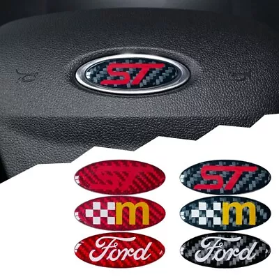 Carbon Fiber ST Badge Car Steering Wheel Center Sticker For Ford Focus Mondeo • $18.99