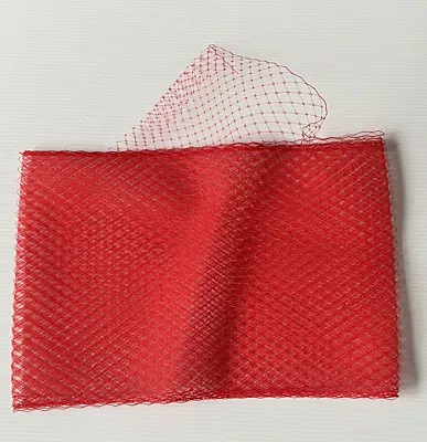 Vintage Millinery 9” Diamond Veiling Hat Trim • RED • 6+ Yards • $24.95