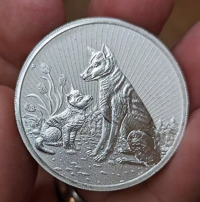 2022 Australia 2 Dollar 2 Oz 9999 Silver Dingo Mother & Baby Piedfort Coin- #B27 • $75
