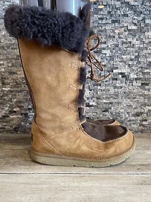 UGG Australia Womens Size 6  Whitley  5230 Sheepskin Leather Laceup Boots EUC • $31.50