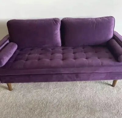 Brand New Purple Couch Velvet Sofa Apartment Couch Mid Century Modern Vintage • $599