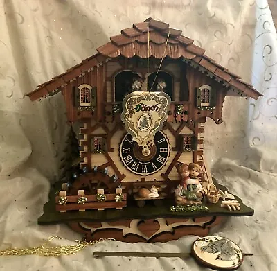 Cuckoo Clock 8-day-movement Chalet-Style 34cm By Hönes • $1100