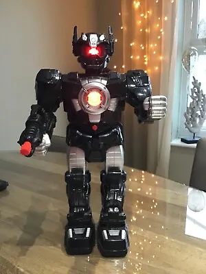 Robot With Lights & Sounds Walking Black Robot 15” Ideal Gift • £13.99