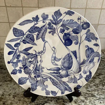 La Primula Ceramica Quadrifoglio Italy Blue Vegetable Design Dinner Plate 10” • $12.88