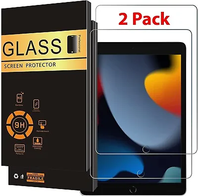 {2-Pack} HD Clear Tempered Glass Screen Protector For IPad 10.2 7th 8th 9th Gen • £4.50