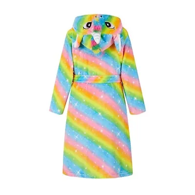 Girls Rainbow Unicorn Dressing Gown Age 10yrs • £8