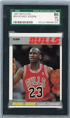 Michael Jordan 1987 Fleer #59 SGC 7.5 Chicago Bulls HOF 2nd Year Card  • $325