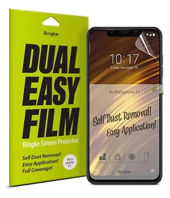 For Xiaomi Pocophone F1 Screen Protector Ringke [Dual Easy Film] Full Cover 2pcs • $17.08