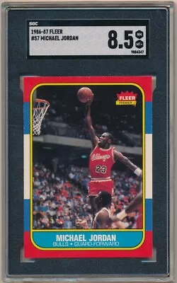 Michael Jordan 1986/87 Fleer #57 Rc Rookie Card Chicago Bulls Sgc 8.5 Nm-mt+ • $4844