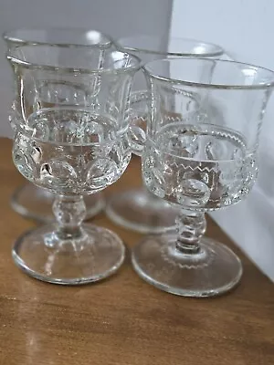 Colony Water Glasses Kings Crown Thumbprint Mid-Century Modern Set Of 4 • $27.77