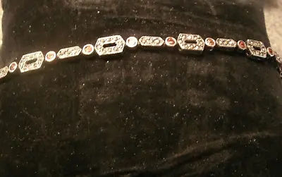 STERLING 925 MARCASITE & Garnet 7” BRACELET (612) • $30