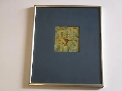 VINTAGE PAINTING SIGNED Mid Century Mystery SMALL GEM CUBIST CUBISM MODERNISM • $450