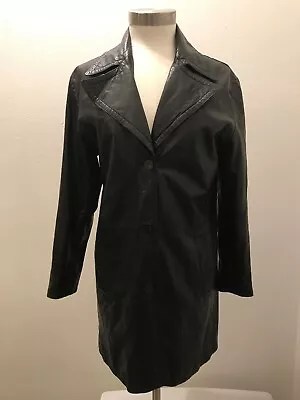 MacDouglas Paris Women's Soft Black Leather Coat Small • $49.99