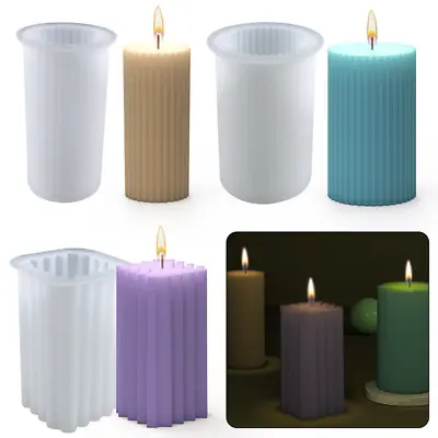 £5.48 • Buy Candle Mould Geometric Shape DIY Perfume Soap Candle Wax Mold Silicone Moulds UK
