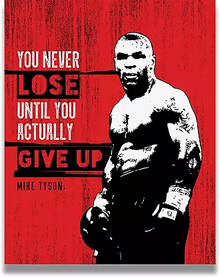 Motivational Sports Quotes Boxing Poster Print Canvas Mike Tyson Quote Wall Art • $16.19