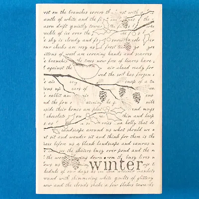 Winter Collage Rubber Stamp By Memory Box - Bird On Pine Branch Cursive Words • $9.89