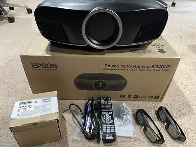 Epson Pro Cinema 6040UB 3LCD Projector With 4K Enhancement Spare Lamp 3D Glass • $1500
