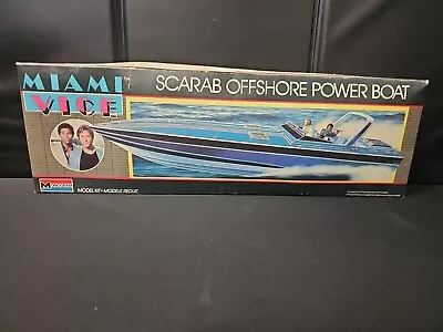 Monogram MIAMI VICE Scarab Offshore Power Boat Model Kit #3104 1986 NEW OPEN BOX • $149.95