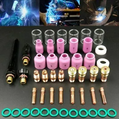 £24.49 • Buy UK 49pcs TIG Gas Lens Collet Body Consumables Kit Fit WP 17 18 26 Welding Torch