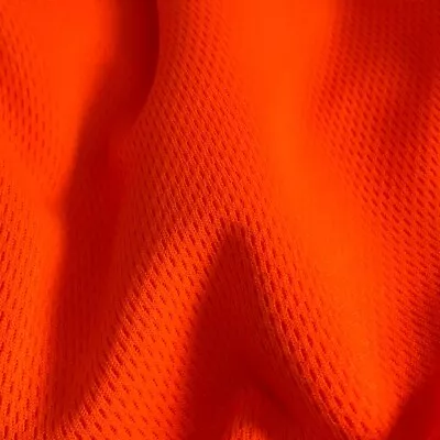 Neon Orange  Flat Back Dimple Mesh Athletic Uniform Jersey Fabric - 58  Wide • $13.95