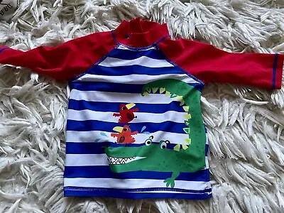 Boots Mini Club Baby Boy Toddler Blue White Stripe Swimming Sun Top 1.5-2 Years • £3