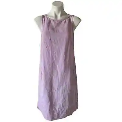 J. Jill Love Linen Shift Dress 100% Linen Sleeveless Lilac Sz Sm • $29.99