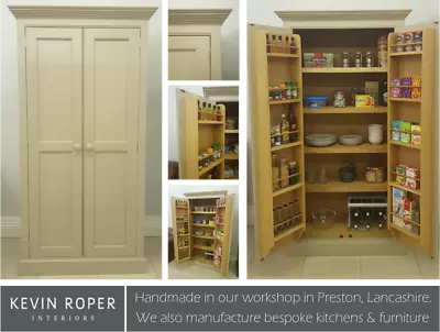 Double Kitchen Drinks Cupboard 2 Door Hand Painted Oak & Tulip Wood  • £1295