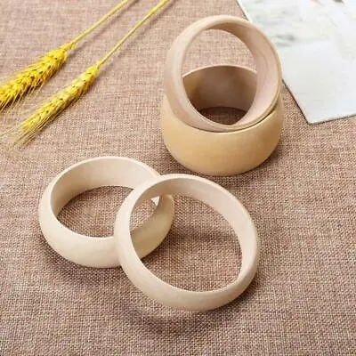 Selection Of Crafts Natural Unfinished Wooden Bracelet Bangles / Wood Wristlet • $15.24