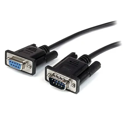 1.8m Male To Female D-SUB D9 9-Pin Serial RS232 Cable Lead (Null Modem) • £3.99