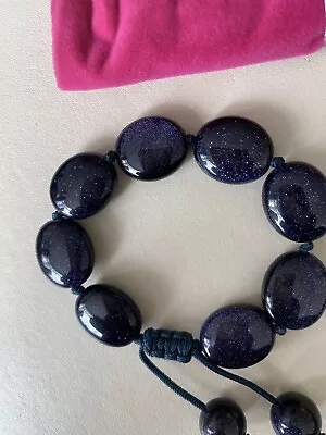 Lola Rose Blue Sandstone Bead Bracelet Semi Precious Gemstone Bracelet • £25