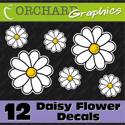 12 LRG Daisy Flower Car Stickers Vinyl Decals Graphics Bedroom Wall Art CARTOON • £5.95