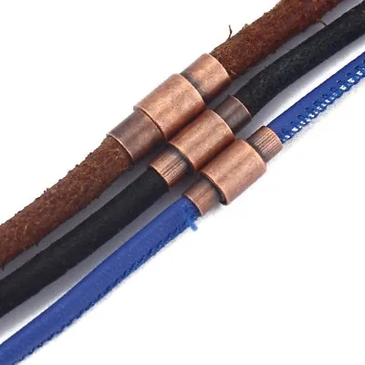 £4.31 • Buy Antique Copper Barrel Magnetic Clasp End Caps Lock For 3mm 4mm 5mm Leather Cord