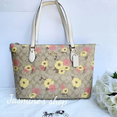 NWT Coach Gallery Tote In Signature Canvas With Floral Cluster Print CH727 • $219