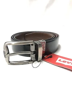 Mens Levi’s Leather Belt 36 To 38 Waist Nw(dv04925) Classic Black Reversible • £23.95