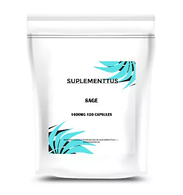 Sage Extract 1600mg Capsules Natural Supplement - Suplementtus UK Manufactured • £15.99