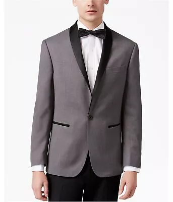 Ryan Seacrest Mens Basketweave One Button Blazer Jacket Grey 40 Long • $29.50