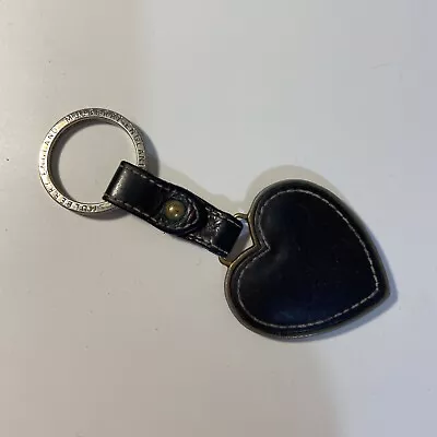 Mulberry Vintage Brown Leather Heart Keyring • £24.95