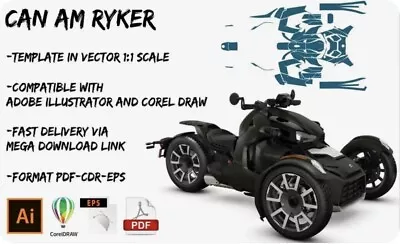 CAN AM RYKER Template Vector 1/1 Real Scale PDF Format • $30