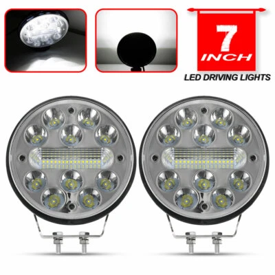 Pair 7inch Spot LED Driving Lights Spotlight Offroad Lamp Round Headlight • $65.99