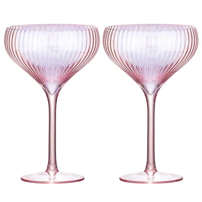 2pc Tempa Thalia 360ml Crystal Cocktail Glass Martini Coupe Glasses Pink Quartz • $39.95