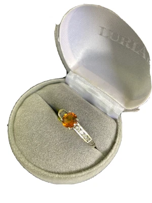 $32 • Buy Santa Ana Madeira Citrine White Topaz Ring Sz 8