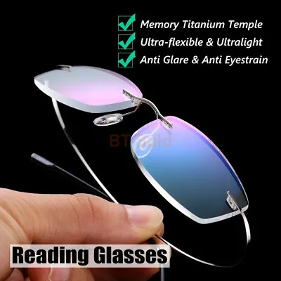 Ultralight Memory Titanium Reading Glasses For Men Women Strength +1.0~+4.0 • £6.76