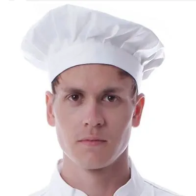 Chef Tall Hat Fancy Dress Adult Chefs Accessory White Cook Baker Cap Costume • £2.75