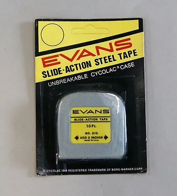 RARE Vintage NOS Carded Evans USA Made E10 10' Cycolac Case Tape Measure L-4068 • $19.74