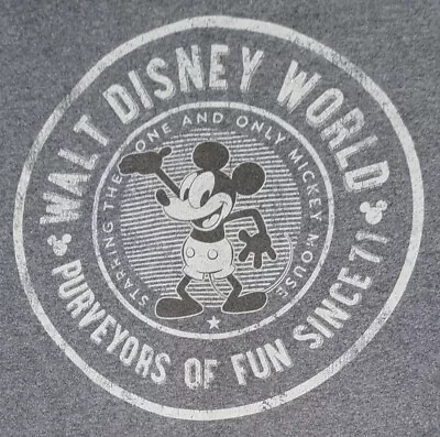 Disney Hoodie Disneyland Parks Gray Zip Sweatshirt Mickey Large! • $19.99