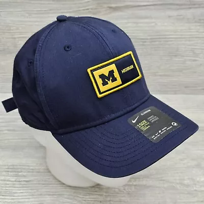 Nike Classic 99 University Of Michigan Wolverines Hat Cap Navy Patch Adjustable  • $24.99