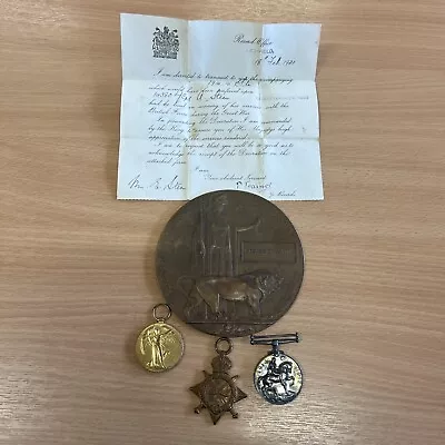 £350 • Buy World War 1 Death Plaque With Medals Trio