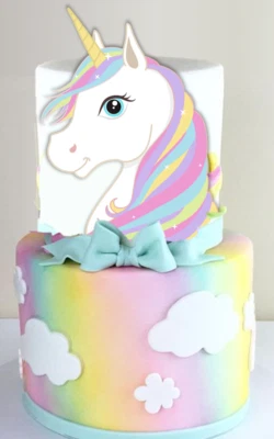 $22.95 • Buy Large 2D Unicorn Edible Icing PRE-CUT Cake Topper Image Birthday Decoration #718
