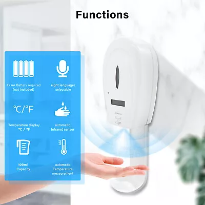 £15.99 • Buy 600ml Speaker Automatic Hands Soap Sanitizer Dispenser Touchless Wall Mounted
